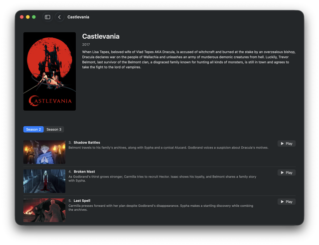 Vidyeo home, dark mode
